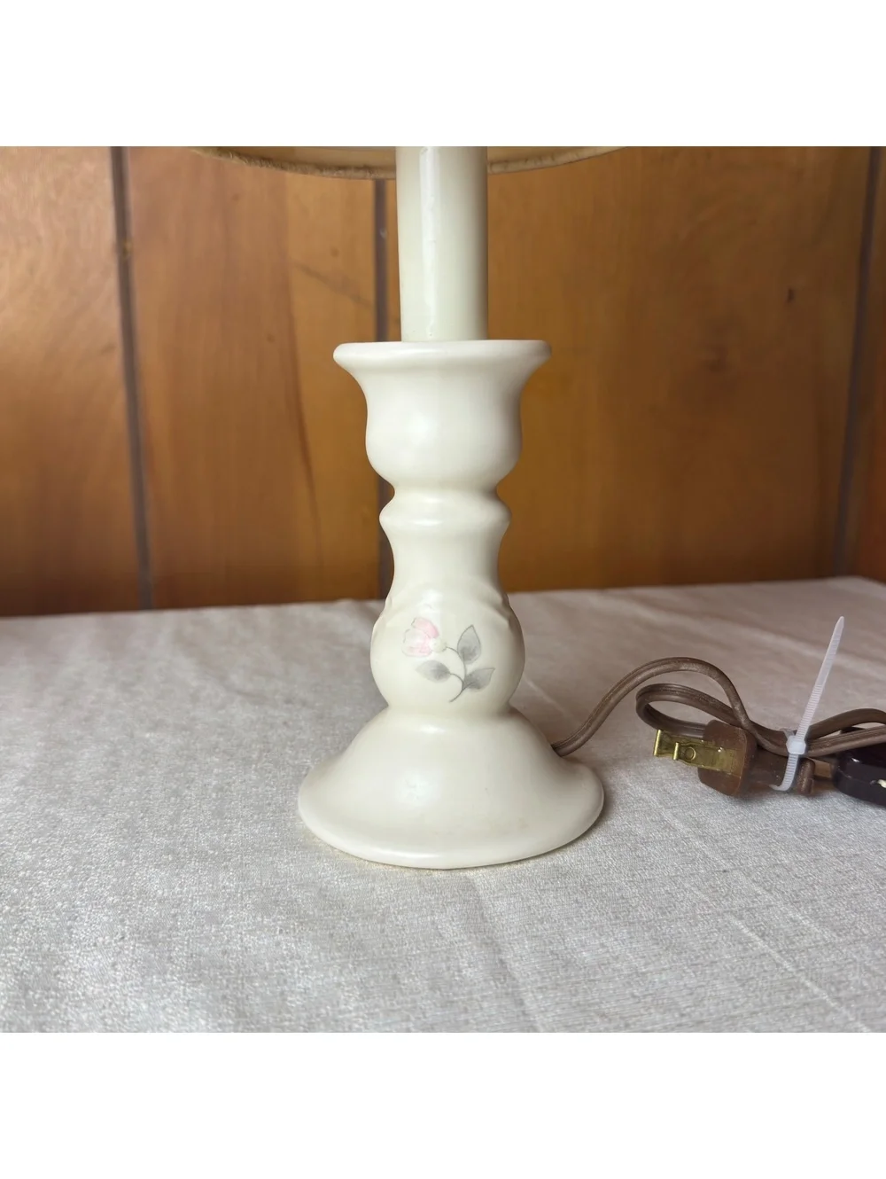 Vintage Pfaltzgraff Ceramic Accent Lamp Pink Floral Mini Table Lamp With Shade